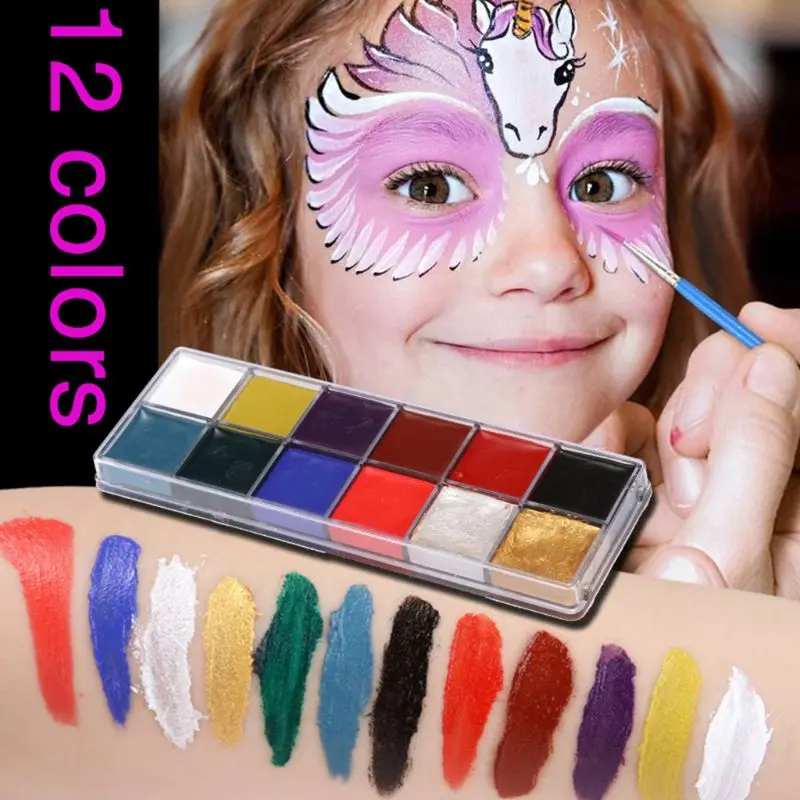12-color face body art painting body painting drama clown Halloween makeup face Halloween party