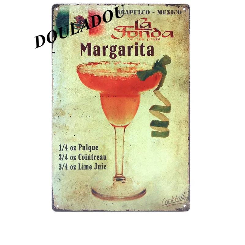 [Douladou] Mojito мартини водка винтажная металлическая вывеска домашний бар паб декоративные тарелки пивные художественные вечерние плакаты магазин вывеска 20x30 см