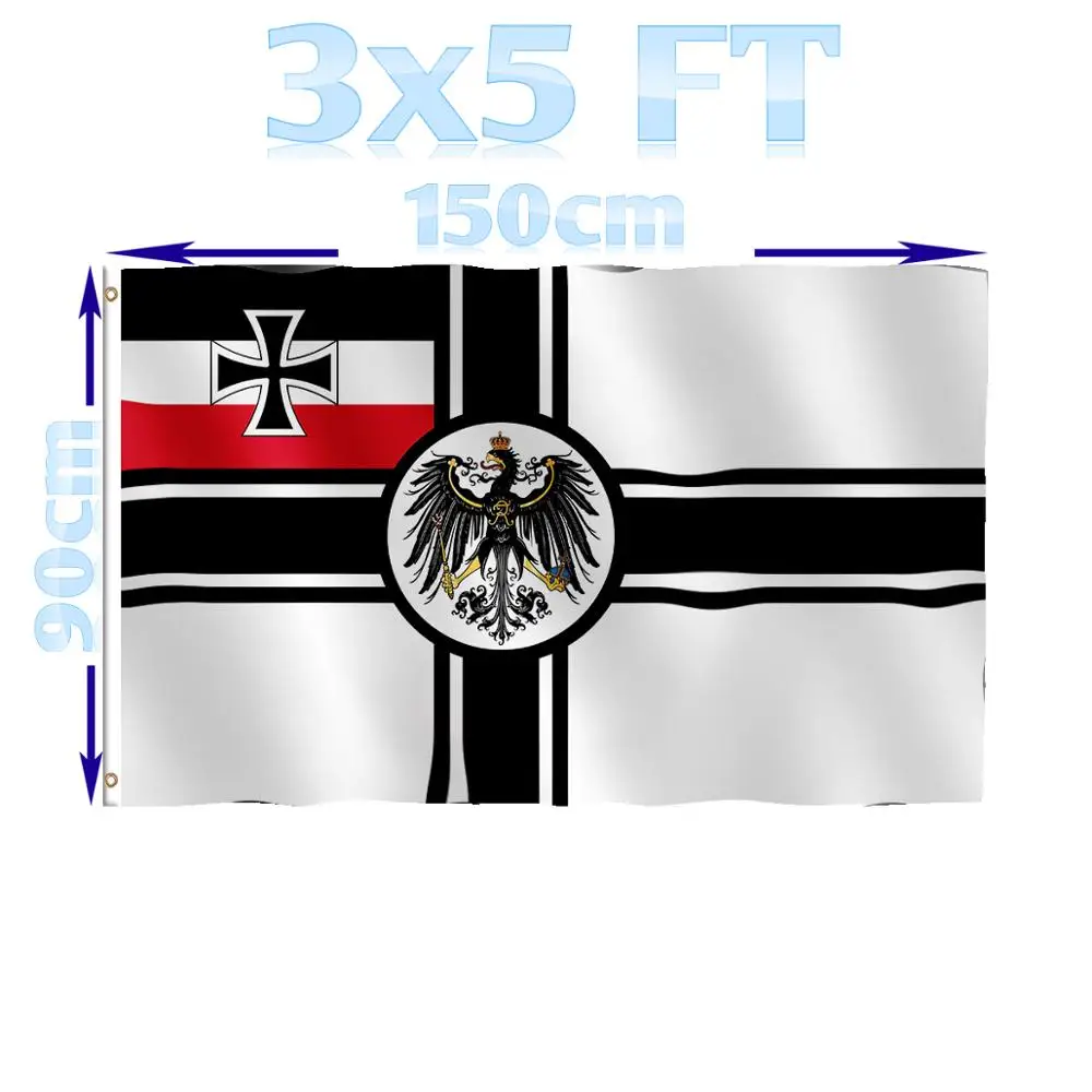 Магазин BENFACTORY 3x5 футов Императорский Немецкий флаг военно-морского флота флаг орла однослойный polyester полиэстер с латунными Люверсами