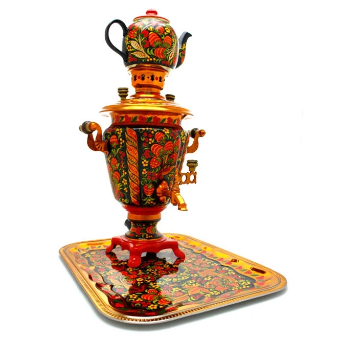 Самовар электрический 3л в наборе с росписью Хохлома | Бытовая техника