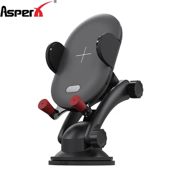 

AsperX Suction Cup Car Phone Holder Universal Car Phone Stand Air Vent Rotate Auto Induction Support QI Wireless Charging