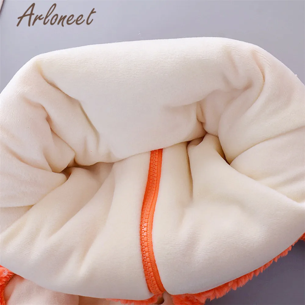 ARLONEET/пальто с героями мультфильмов; теплое зимнее плотное пальто для маленьких девочек; Верхняя одежда на молнии с капюшоном и ушками лося; хлопковая куртка; пальто для малышей; Верхняя одежда для мальчиков