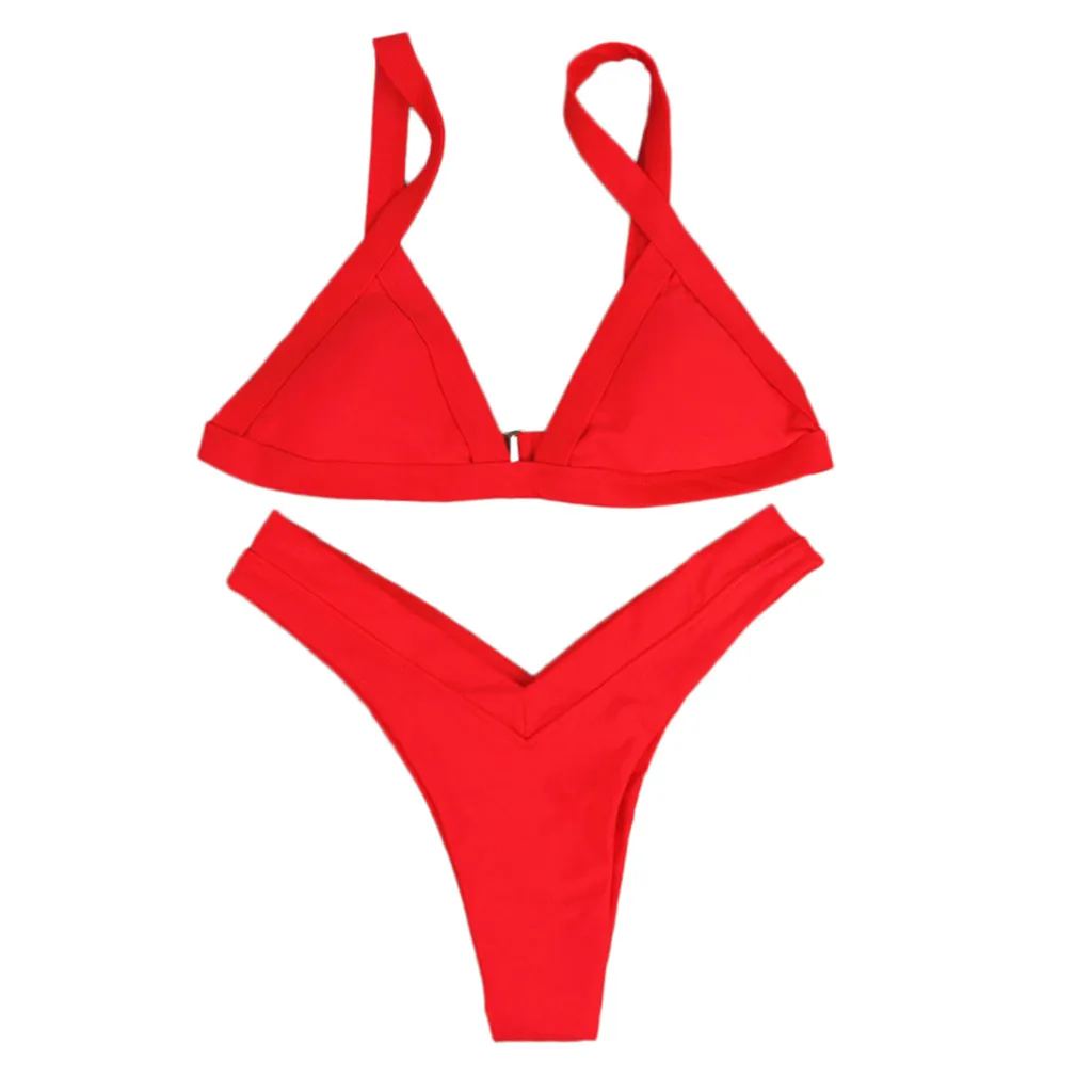 KANCOOLD Bikinis Solid Push-Up Padded Bikini 2020 Hot Sale Padded Bra High Waist Swimsuit Female Swimwear Swimsuit Beachwear 120