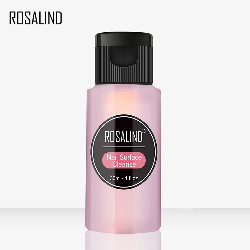 ROSALIND Cleaner Gel Nail Polish Remover Varnish Liquid Degreaser UV LED Nail Art Gel Vernis Semi Permanent Cleanser 30ml - Цвет: Pink