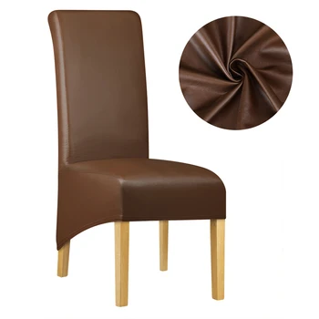 

6 Colors PU Leather Fabric Material Chair Cover Waterproof Dining Seat Chair Covers Hotel Banquet Seat Covers Chair Protector