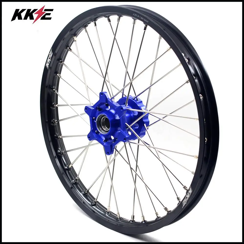 KKE 21& 19 MX диски для велосипеда грязи Набор для HUSABERG FE FC 250 450 550 2004- синие ступицы