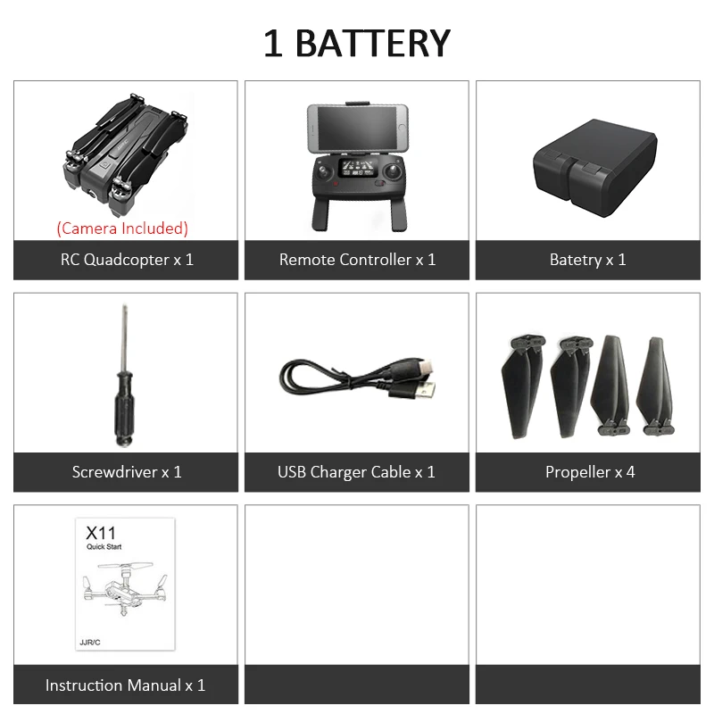 JJRC X11 5G wifi FPV с 2K камерой gps 20 минут время полета складной пульт дистанционного управления Дрон Квадрокоптер RTF - Цвет: 1 Battery