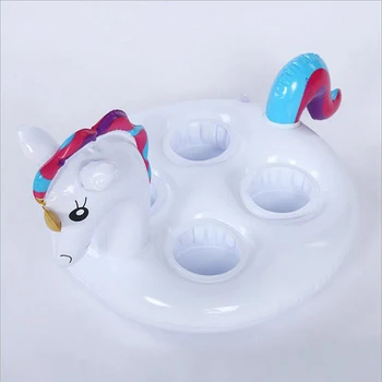 

Inflatable Rainbow Unicorn Drink Cup Holder Beach Cooler Inflatable Ice Bucket Coaster Swim Pool Floats Beverage Water Fun Toys