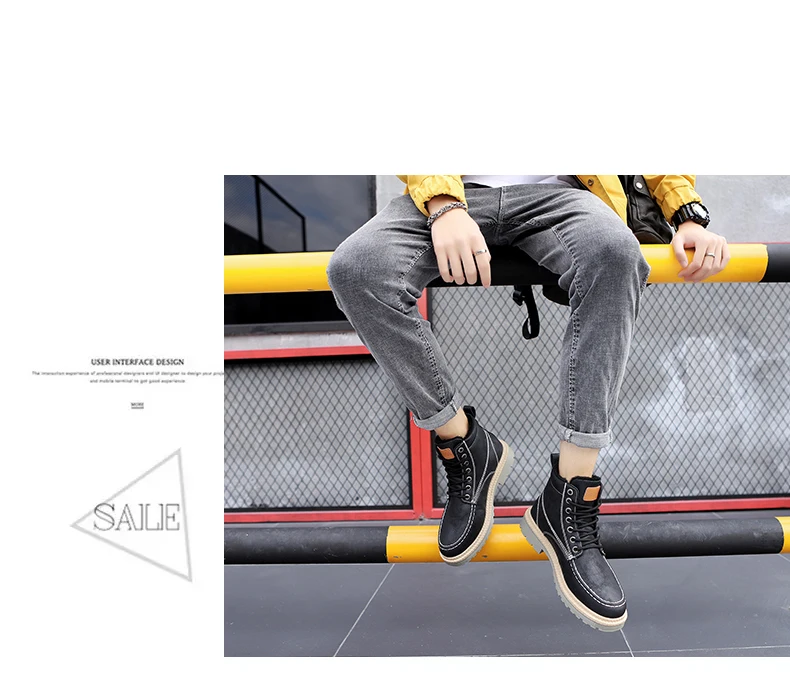 Vertive Snow Boots Men Winter Plush Warm Men Motorcycle Boots Lace-Up Male Ankle Boots Waterproof Autumn Man Work Shoes