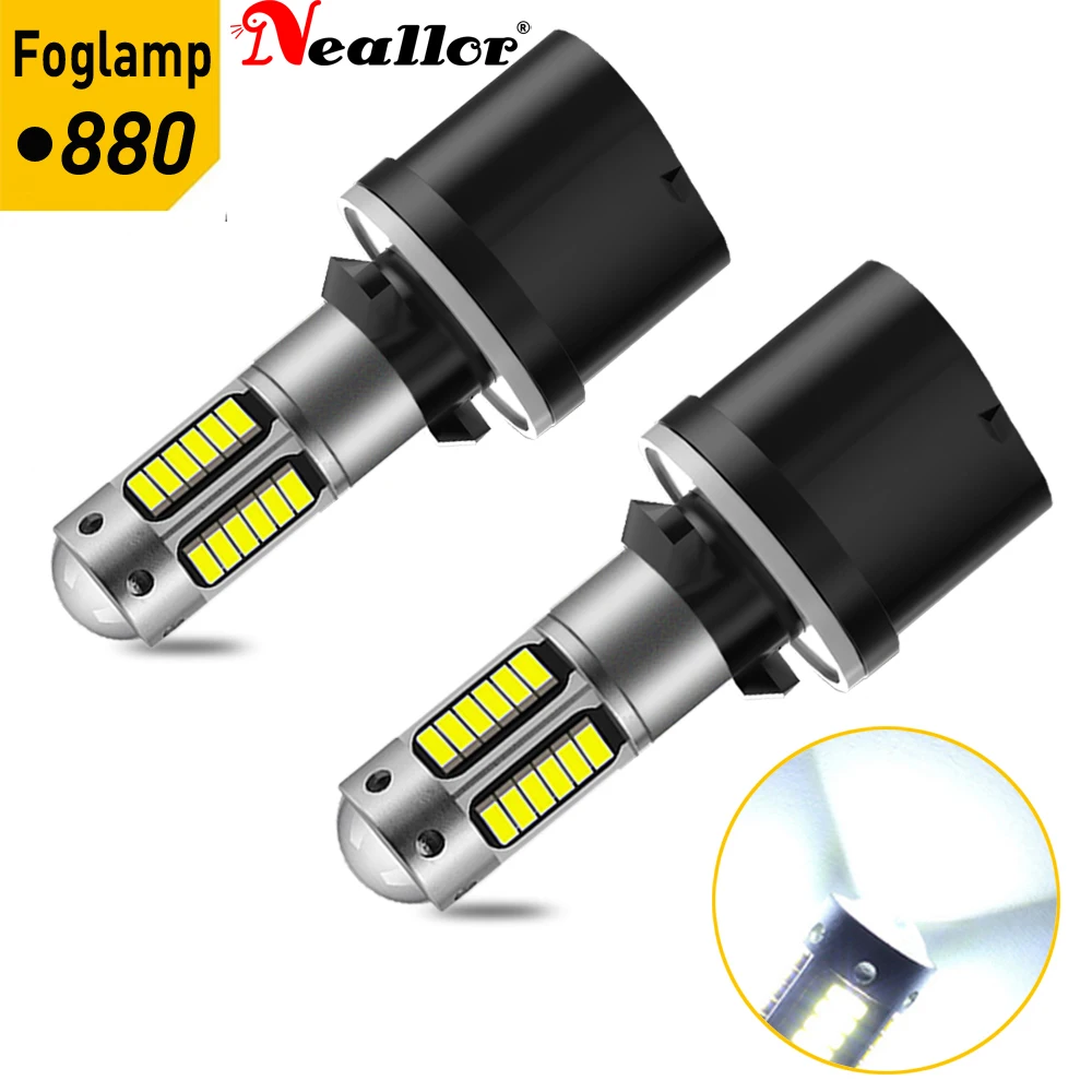 2pcs 1200 Lumens H27 881 880 H1 H3 LED Car Fog Light Bulbs Day Running White Waterproof IP68 H27W/2 Led For HYUNDAI | Автомобили и