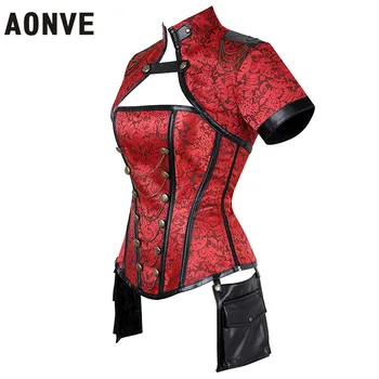 

AONVE Steampunk Corset Sexy Corset Gothic Style Corset for Slimming Women Lady Princess Lingerie Sexy red Flowers Top 2020 New