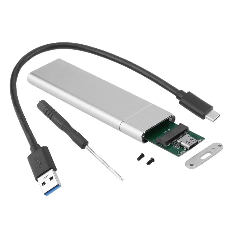 

USB 3.1 Type C to M.2 PCIe SSD Enclosure Adapter Case Box for NVME SATA SSD DQ-Drop