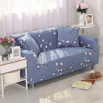 

Modern Elastic Blue Stretch Couch Armchair Slipcover Protector Armrest L Corner Sectional Sofa Cover 1 2 3 4 Seater Place