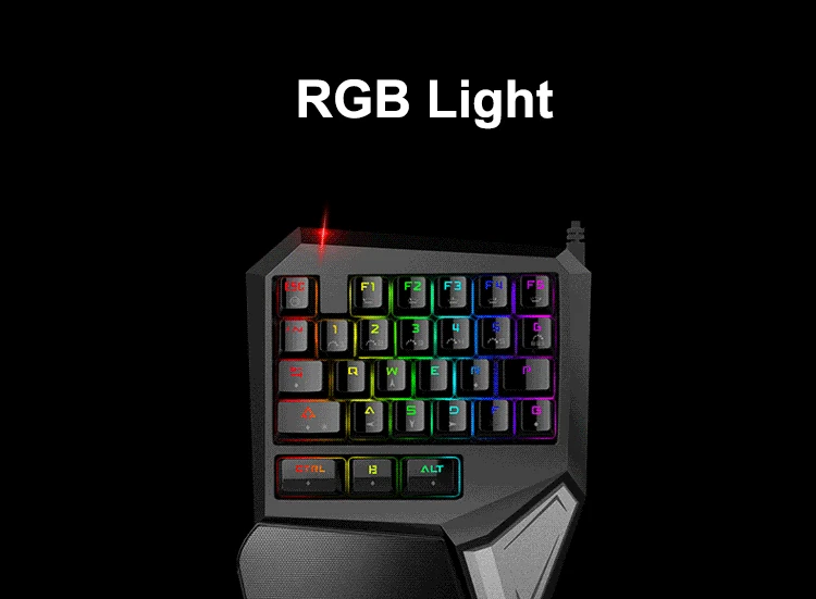 T9 Plus Mechanical Gaming Keyboard one hand keyboard.gif
