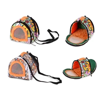 

New Winter Warm Pet Carrier Handbag Breathable Hanging Bed Tent Nest For Hamster Portable Shoulder Bag Bird Travel Sleeping Bag