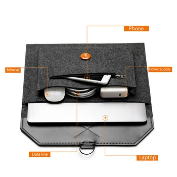 

Sleeve Laptop Bag Women Fashion Solid Wool Felt Liner Bag for Apple Macbook Air Pro Retina 11 12 13 15 Inch Laptop for HP Dell