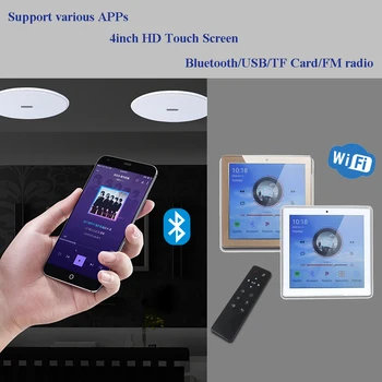 Android bluetooth amplifier in-wall digital home audio music player touch screen wireless with WIFI,SD card,support 4 speakers Android bluetooth amplifier in-wall digital home audio music player touch screen wireless with WIFI,SD card,support 4 speakers