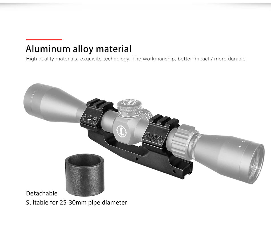 A Double Ring Alloy Rifle Scope Mount Optic Sight Rings 30 /25.4 Mm Dia