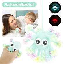 Boule de neige clignotante et lumineuse sans BPA, boule à presser, anti Stress et anti Stress, cadeau de noël