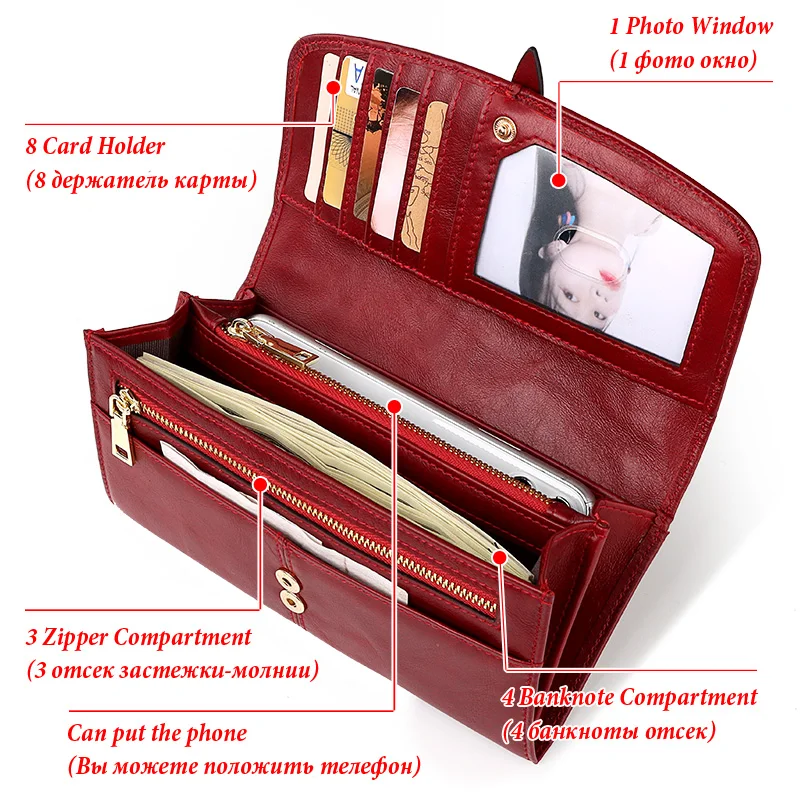 Fashion Long Women's Wallet Many Departments Female Clutch Money Bag Leather Luxury Brand Coin Pocket Purse Lady Card Holder Fashion Long Women's Wallet Many Departments Female Clutch Money Bag Leather Luxury Brand Coin Pocket Purse Lady Card Holder