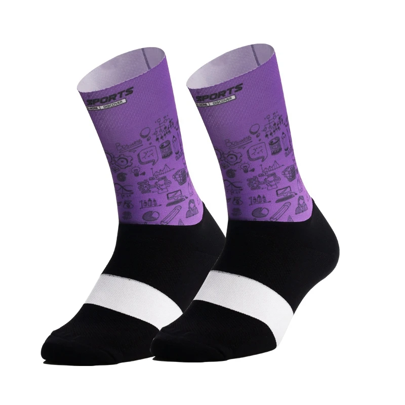 Носки для бега художественные потные носки для велоспорта дышащий Противоскользящий баскетбольные носки для спорта на открытом воздухе - Цвет: Z