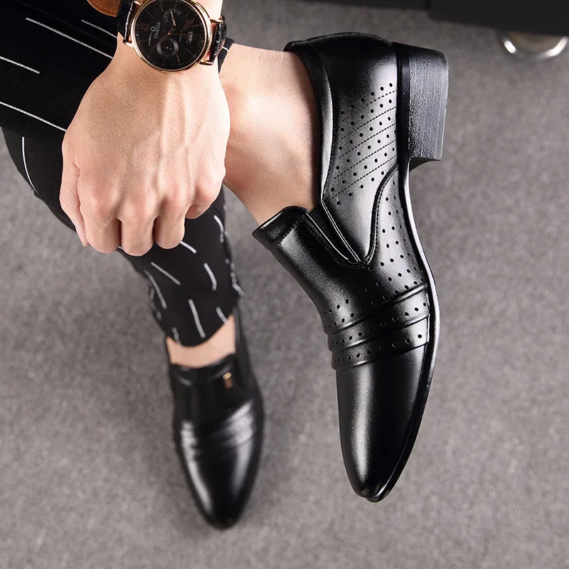

Leather Business Men Dress Shoes Bullock casual shoes Flats