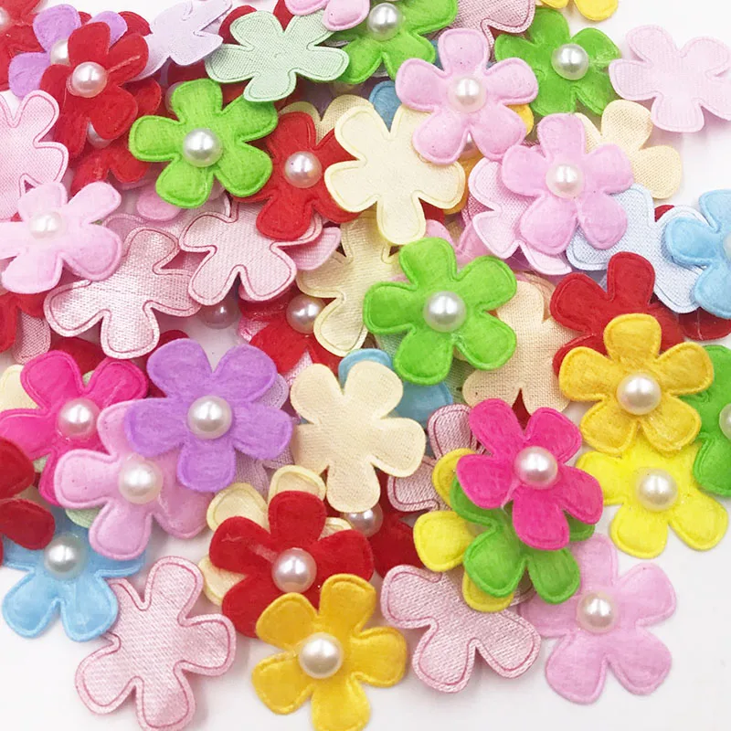 50 шт. 1 ''мягкий войлок Цветочная аппликация (9 цветов) A228|felt flower appliques|padded feltpadded