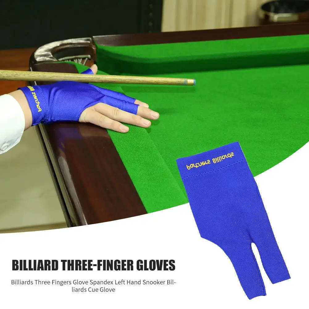 blau Spandex Snooker Billard Handschuh links Hand offen drei Finger Zubehö G4 
