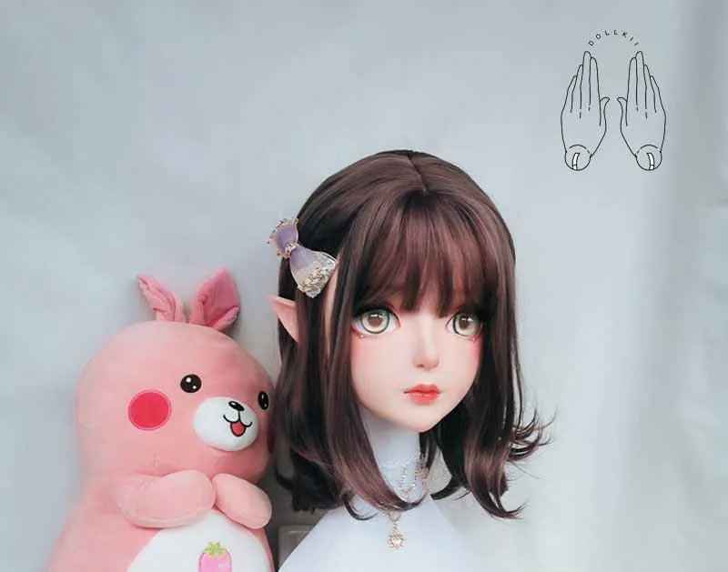 type 1 Dollkii 20) Женская Девушка кремнезема смола косплей BJD переодевание крест кигуруми Голова маска Аниме ролевые игры вечерние кукла Трансвестит маска - Цвет: type 1