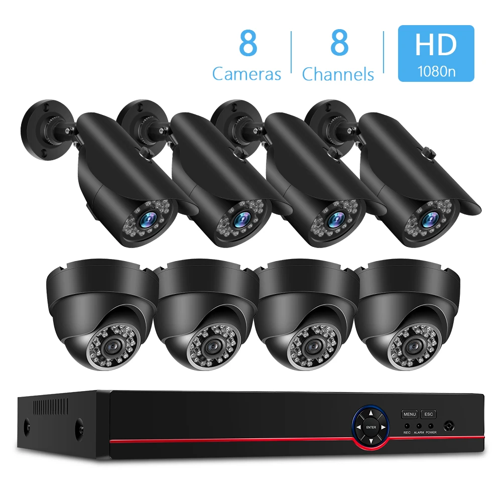 Kit 6 Цифровой видеорегистратор 4 канала+ 2 шт 1080P Всепогодная пулевидная камера Встроенный 24 шт Светодиодный фонарь супер водонепроницаемый - Цвет: Kit 6