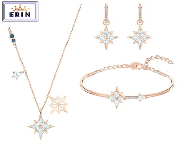 

ERIN SWA 2020 new fashion romantic girl gift crystal star Earring Necklace Set
