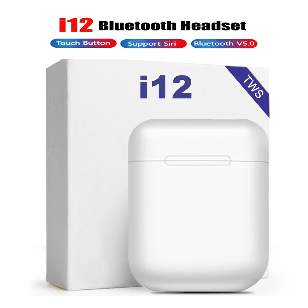 

i12 tws Touch control Bluetooth 5.0 Earphones Wireless 3D super bass Earbuds Relative to i10 tws i20 tws i30 i60 Earphone better