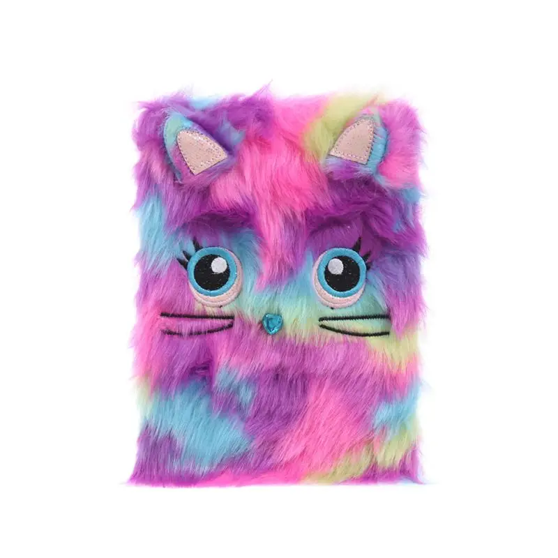 Purple Cat Плюшевый мультяшный блокнот в форме животного милый Дневник Блокнот Книга бумажные карманные подарки - Цвет: Purple Cat
