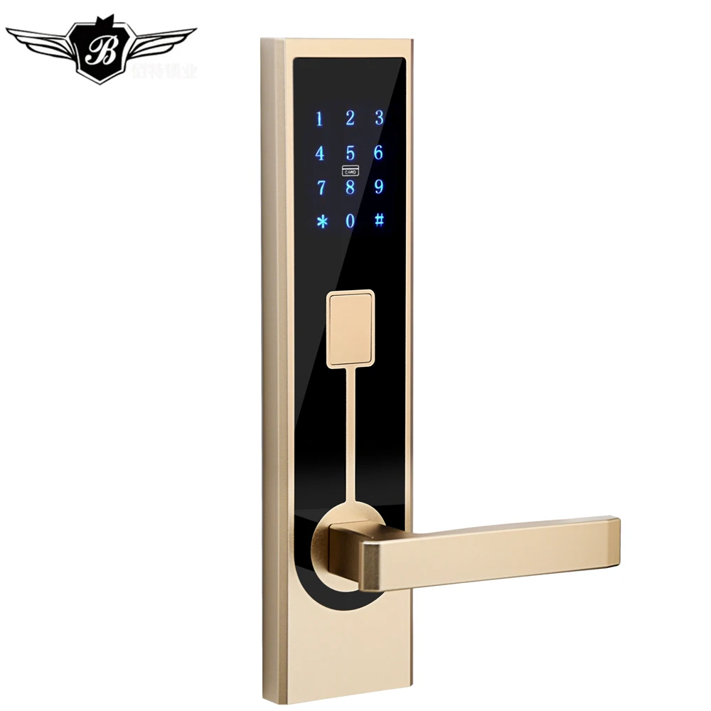 Золотой Цифровой код безопасности Электронная умная сенсорная клавиатура Deadbolt замок из алюминиевого сплава с приложением wifi система для appartment - Цвет: Золотой