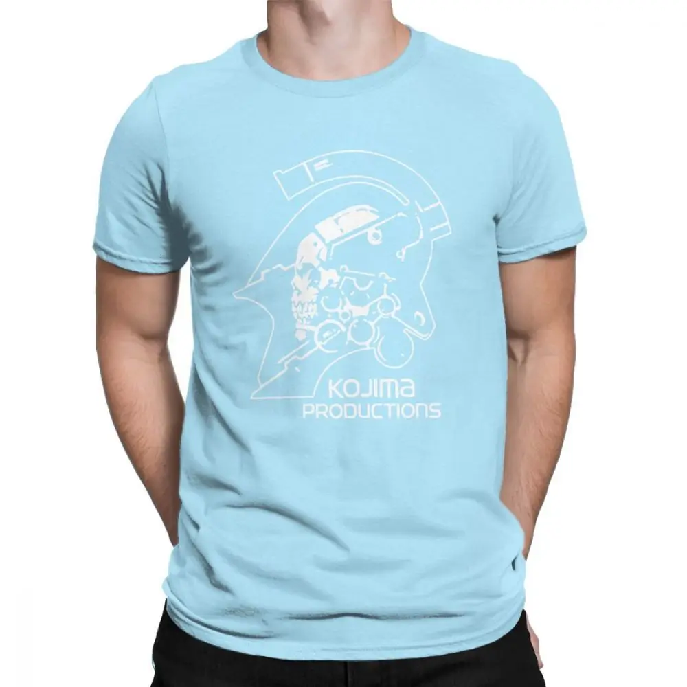 Sky Blue One yona/мужские футболки с металлическим зубчатым механизмом Kojima Products, MGS Hideo Kojima, хлопковая футболка с коротким рукавом и принтом - Цвет: Sky Blue