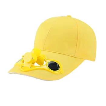 

Solar fan cap Sunscreen cap Fan Cooling Baseball Cap Cotton Embroidered Satin Energy-saving Breathable