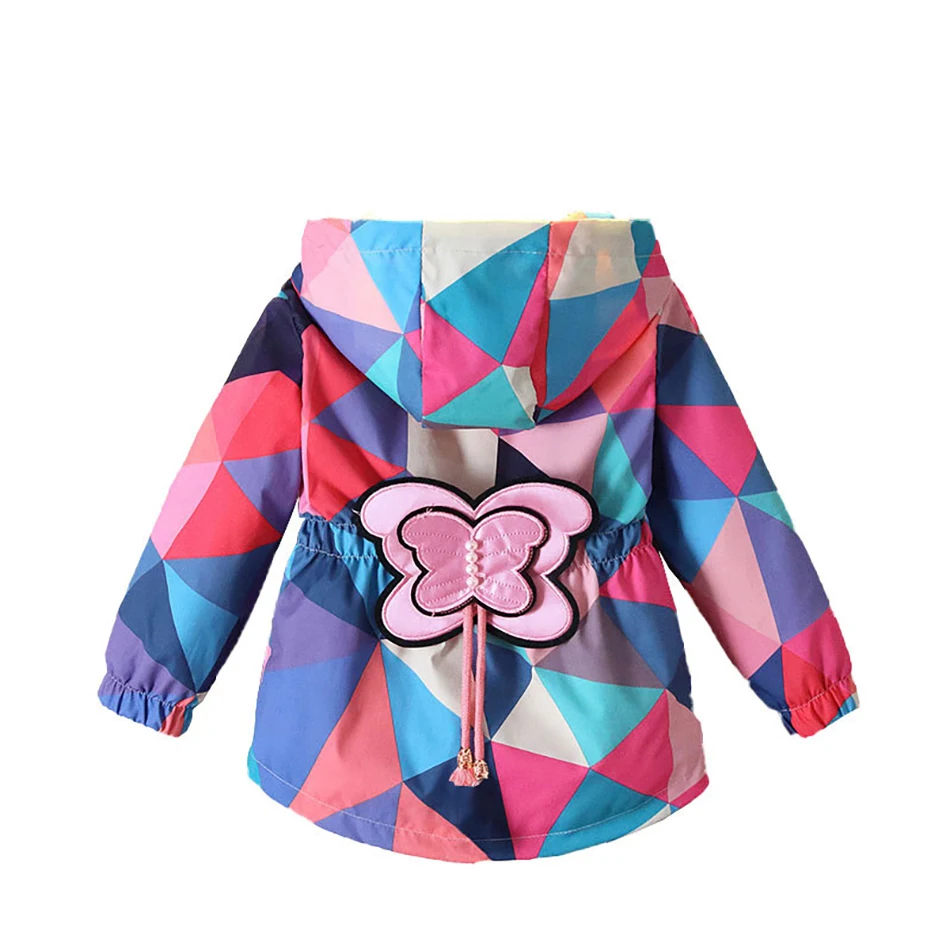 Girls Baby Girl Windbreaker Jacket Kids Flower Long Sleeve Hooded Butterfly Outfit Windbreaker Jacket Autumn Spring Child Jacket stylish jacket