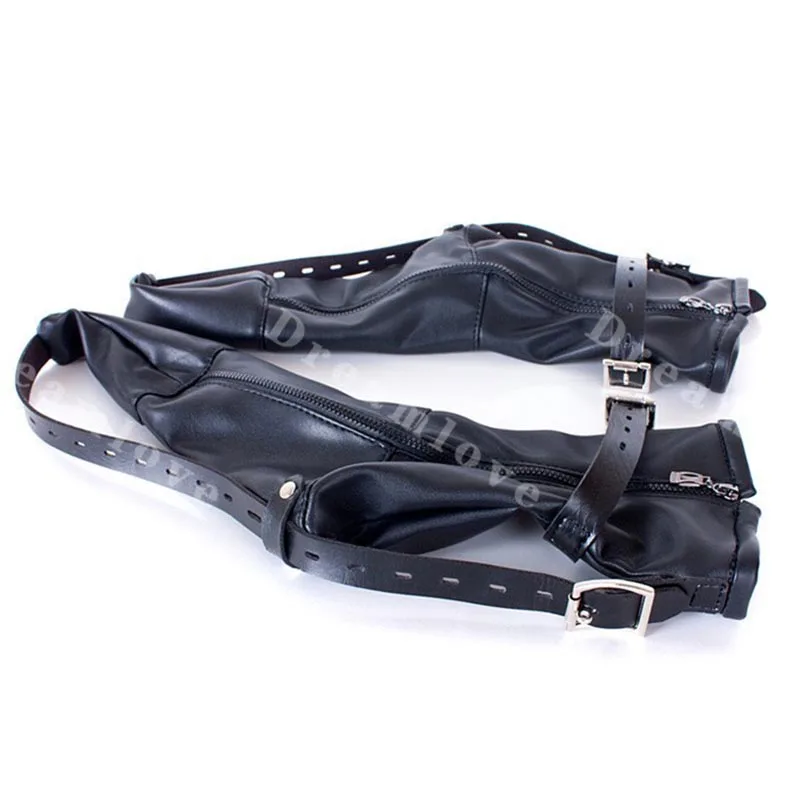 Kinky Women Soft PU Leather Bondage Booties Female Lockable Foot Fetish Restraint Costume