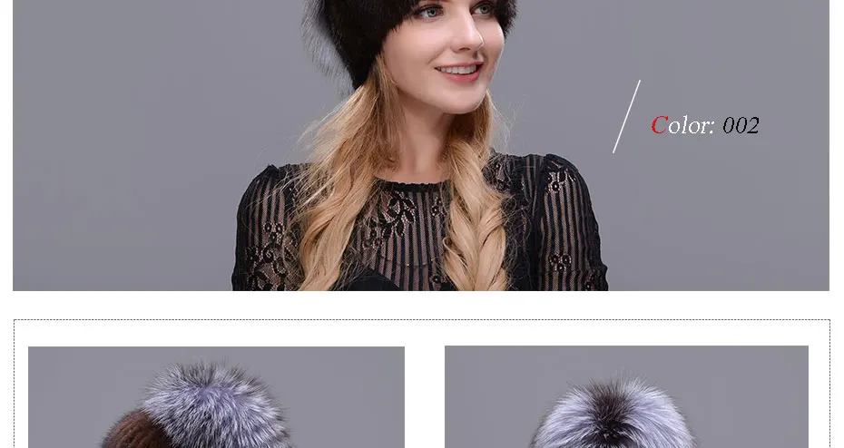 JINBAOSEN Neue stil pelz hut schwarz grohandel nerz fuchs pelz hut Зимняя Теплая Лыжная шапка