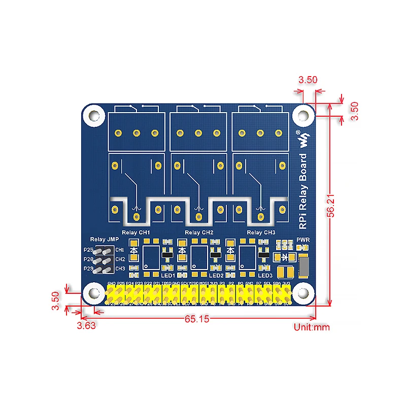 Raspberry Pi 4B 3-канальное реле для расширения платы Сильное электричество 3 пути реле управления Модуль для умного дома