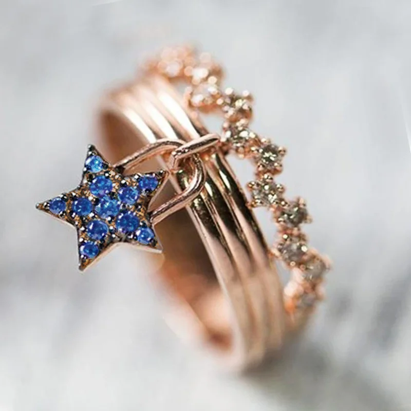 Женские кольца на палец Huitan Creative Star Pendent вечерние Изящные аксессуары женская