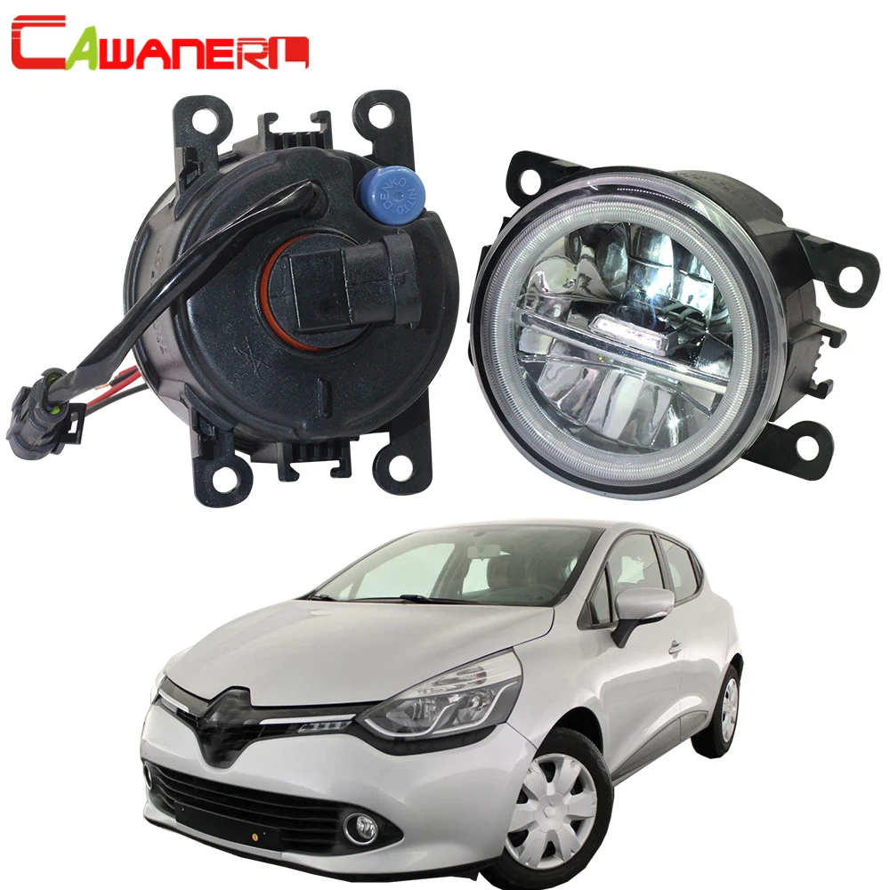 Cawanerl Car 4000LM LED Lamp Front Fog Light + Angel Eye DRL Daytime Running H11 12V For Renault Clio IV 2012-2019 | Автомобили и