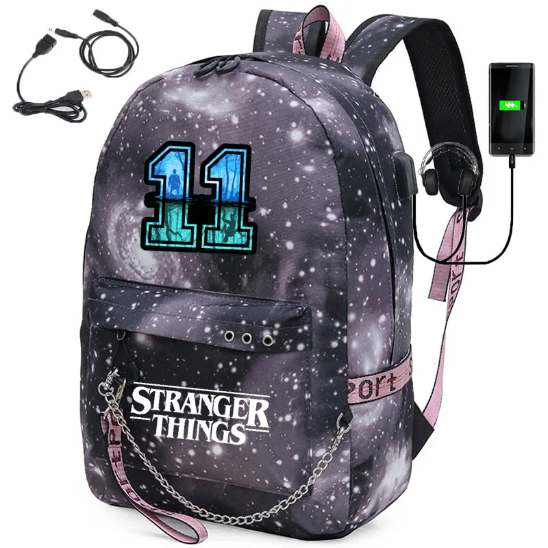 IMIDO Star странные вещи рюкзаки для школы студентов зарядка через Usb персональная цепь плечи рюкзаки для подростков дорожная сумка - Цвет: B-4