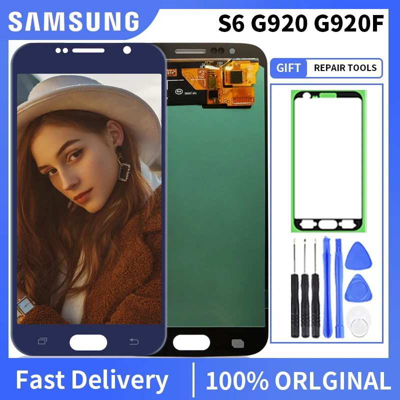 100% протестированный OLED ЖК дисплей для SAMSUNG GALAXY S6 G920 SM G920F G920FD сенсорный экран