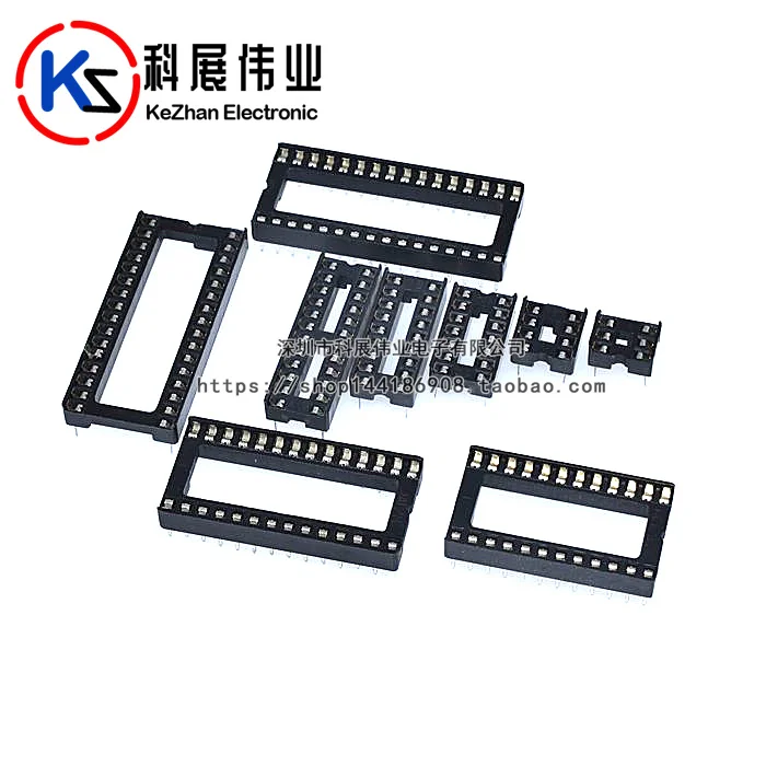 20 шт. IC сиденье 6 8 14 16 20 24 28 32 40 pin 2,54 мм PIN шаг MCU гнездо чип база ic розетки Слот