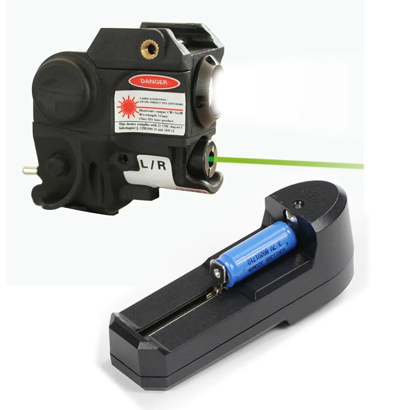 LASERSPEED CL1-R красная лазерная указка и тактический комбинированный фонарь для сверхкомпактного перила пистолет легкий мини Красный точка зрения - Цвет: green with charger