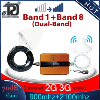 

2G 3G Cellular Amplifier 900mhz 2100mhz Dual Band Repeater gsm900 Mobile Signal Booster 3G WCDMA 2100 Cellular Repeater GSM 2G