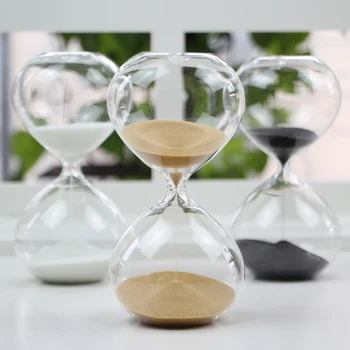 

5min/15min/30min Color Sand Timer Round Transparent Clock Sand Hourglass Sandglass Room Decoration Red, Green, Blue, Pink