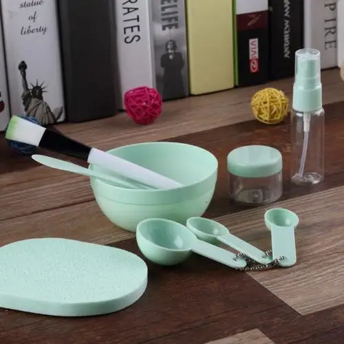 9 шт. DIY маска щетка и чашка для смешивания Красота Макияж набор стик спрей бутылка мерная ложка-кисточка для женщин Макияж лица маски наборы - Цвет: Розовый