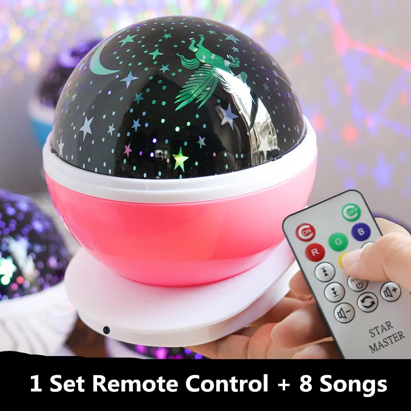 1 Set Star Light Вечерние сувениры для детей, для сна, волшебная Светодиодная лампа USB, проекционный ночник, вращающийся светильник, проектор, вращающийся, звездное небо, Звездный мастер - Цвет: 1 Set Star Light